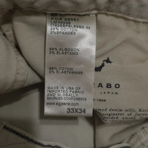Adriano Goldschmied Denim Jeans 33x34 Kurabo Japan Selvage Denim